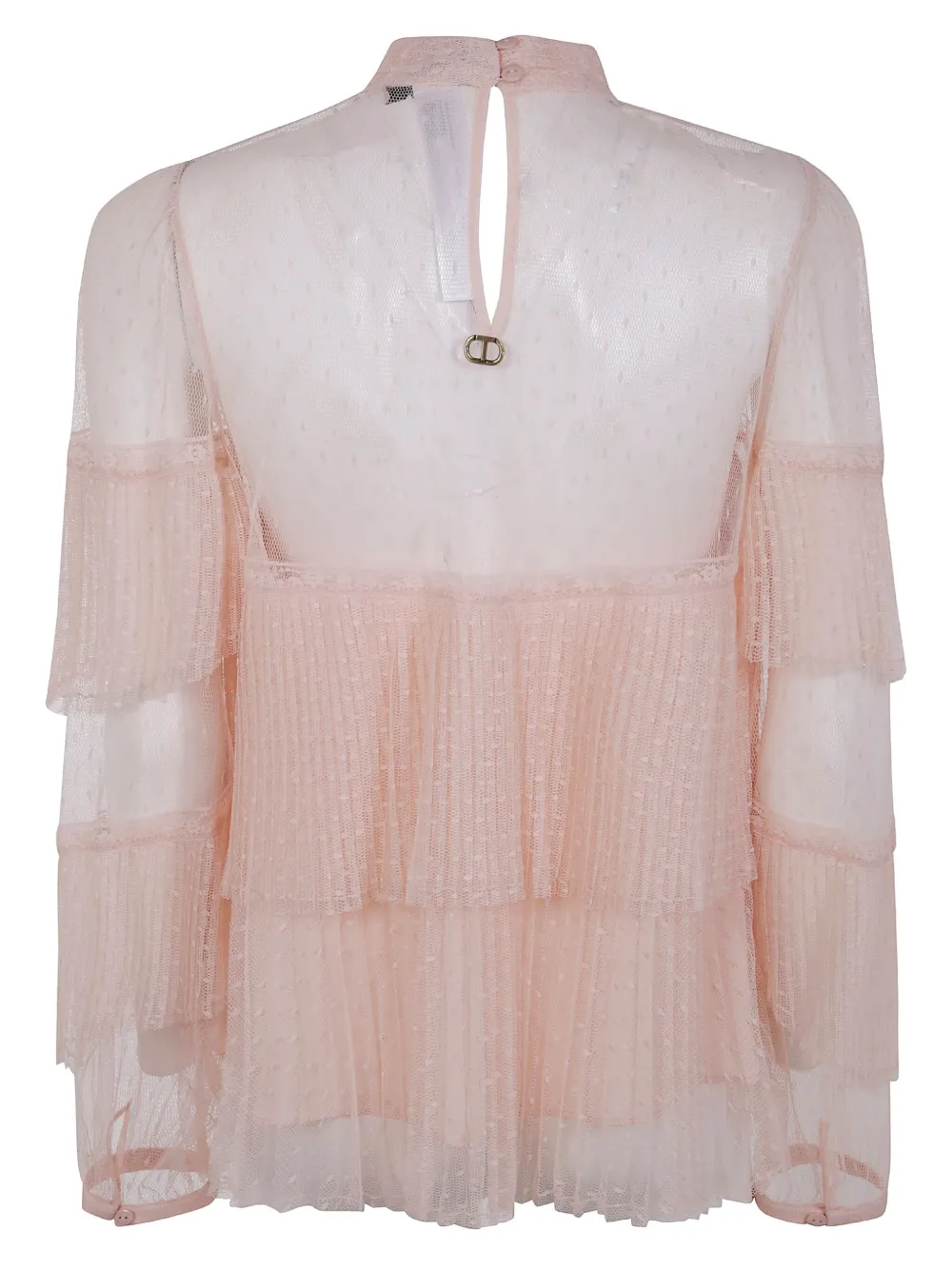 TWINSET ruffled tulle blouse - Roze