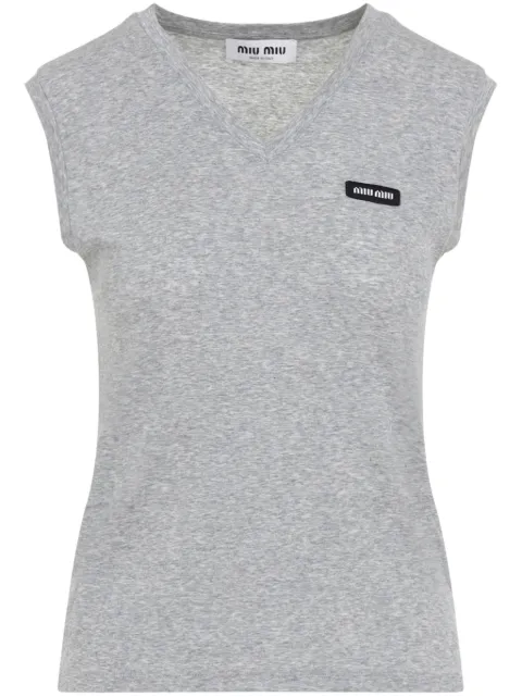 Miu Miu logo-patch T-shirt