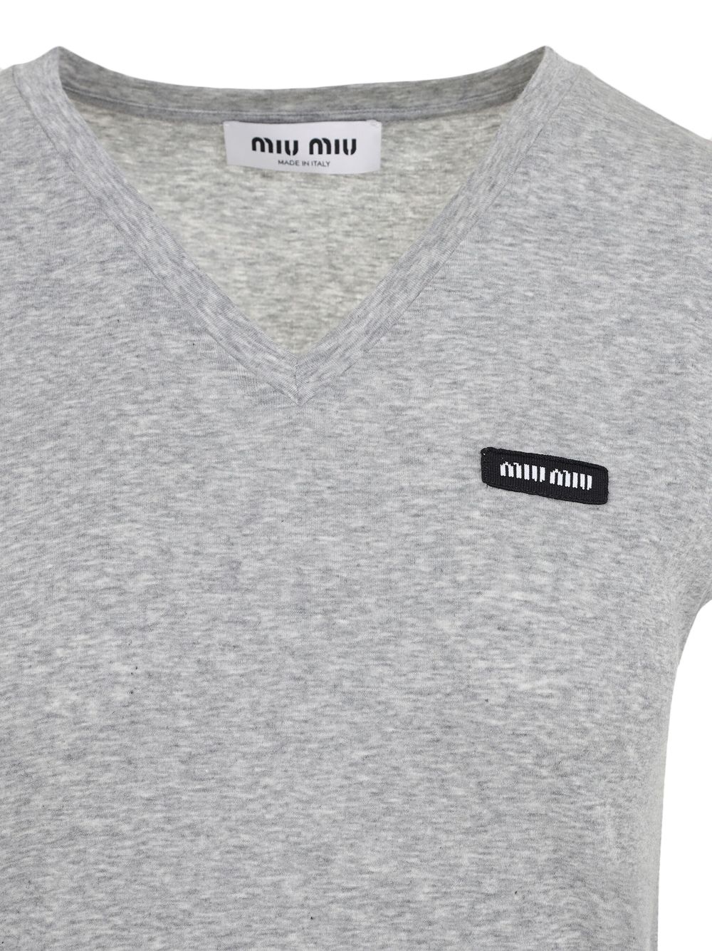 Miu Miu logo-patch T-shirt - Grijs