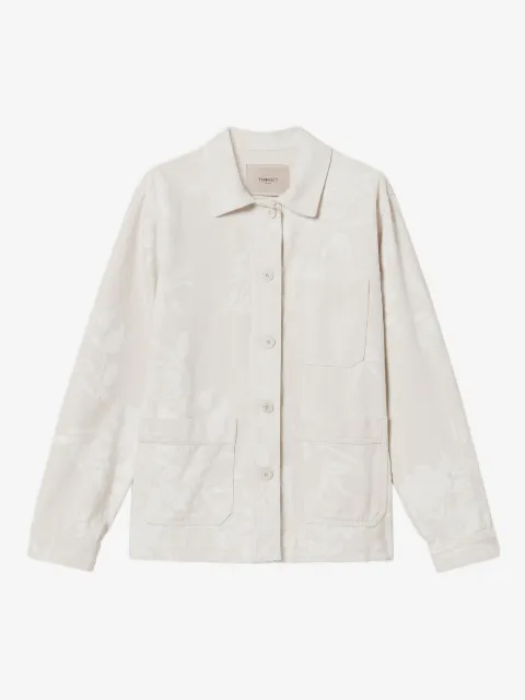 TWINSET floral-jacquard shirt jacket