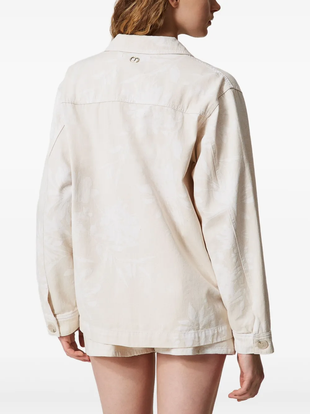 TWINSET Shirtjack met bloemjacquard Wit