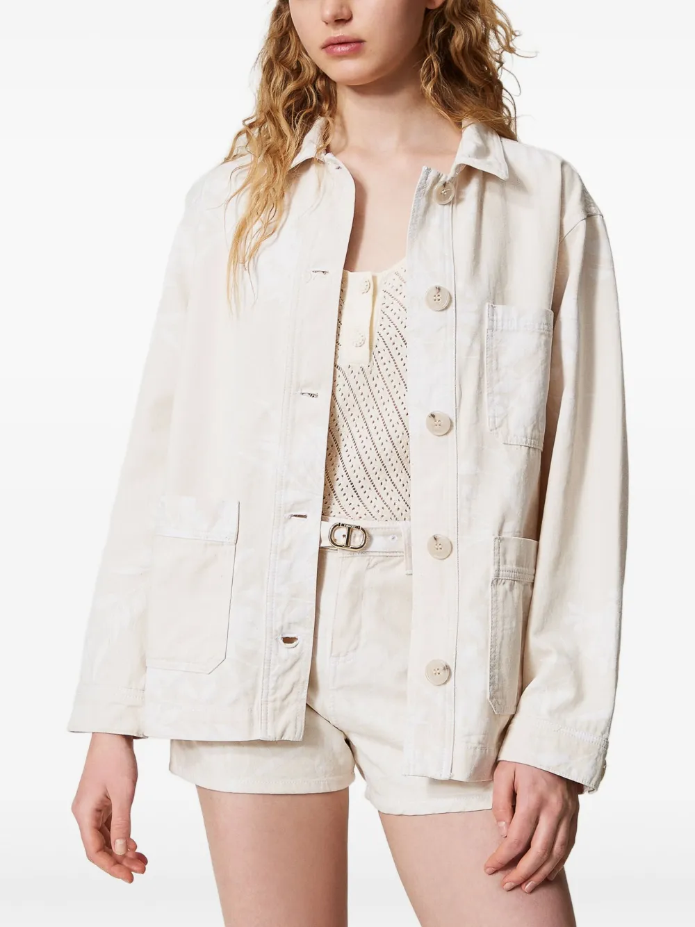 TWINSET floral-jacquard shirt jacket | Varsity Jackets | Image 2