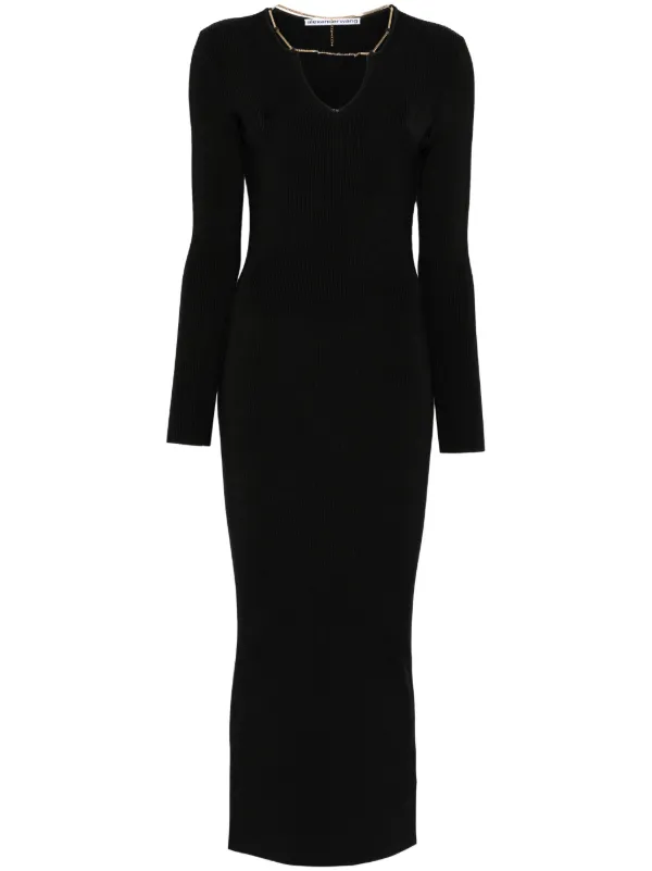 Alexander Wang Plate chain-detailed Maxi Dress Black