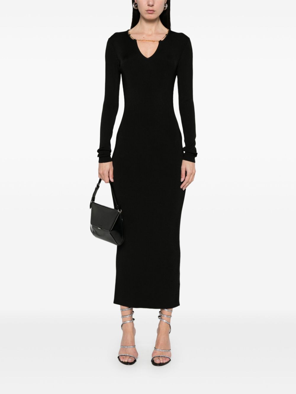 Alexander Wang Plate maxi-jurk met kettingdetail - Zwart