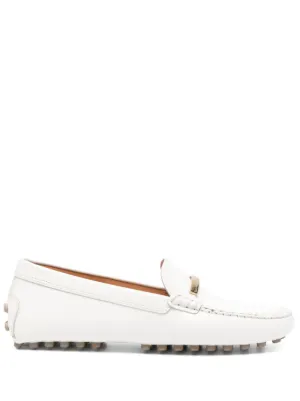 Tod's Tロゴ レザーローファー | ホワイト | FARFETCH JP