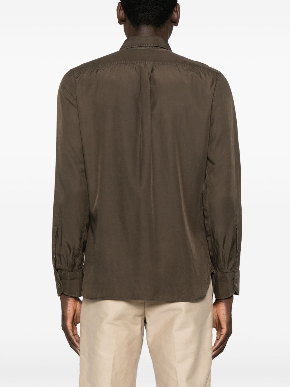 TOM FORD Twill overhemd Bruin