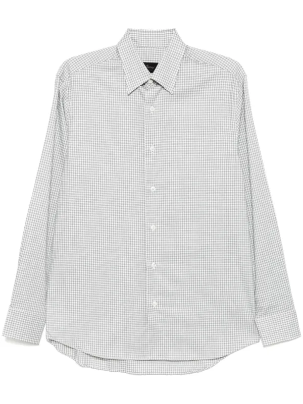Brioni Checked Shirt in Green