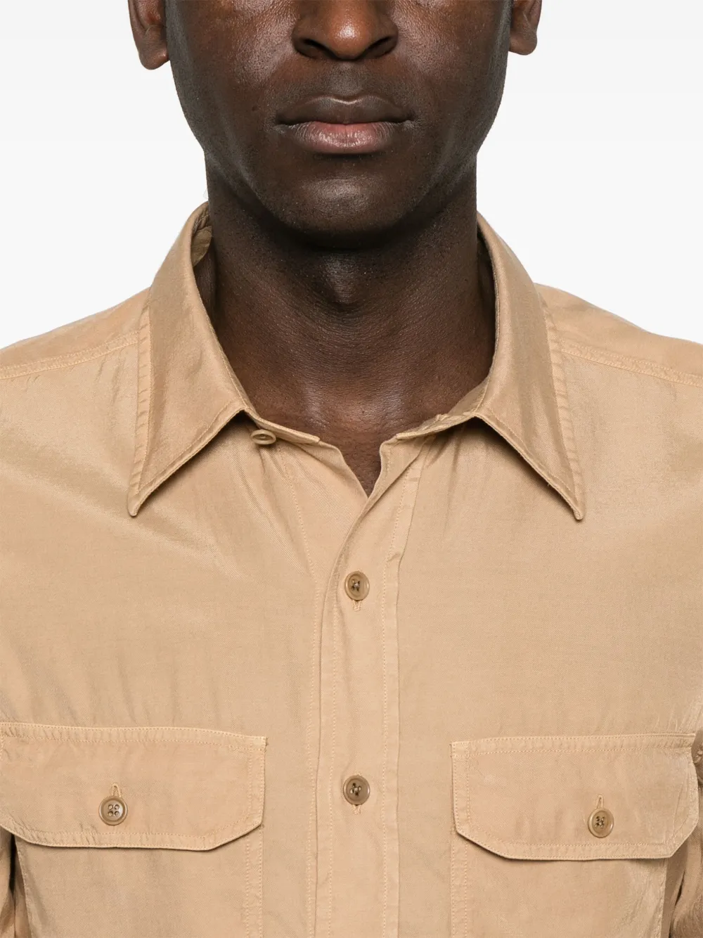 TOM FORD Twill overhemd Bruin