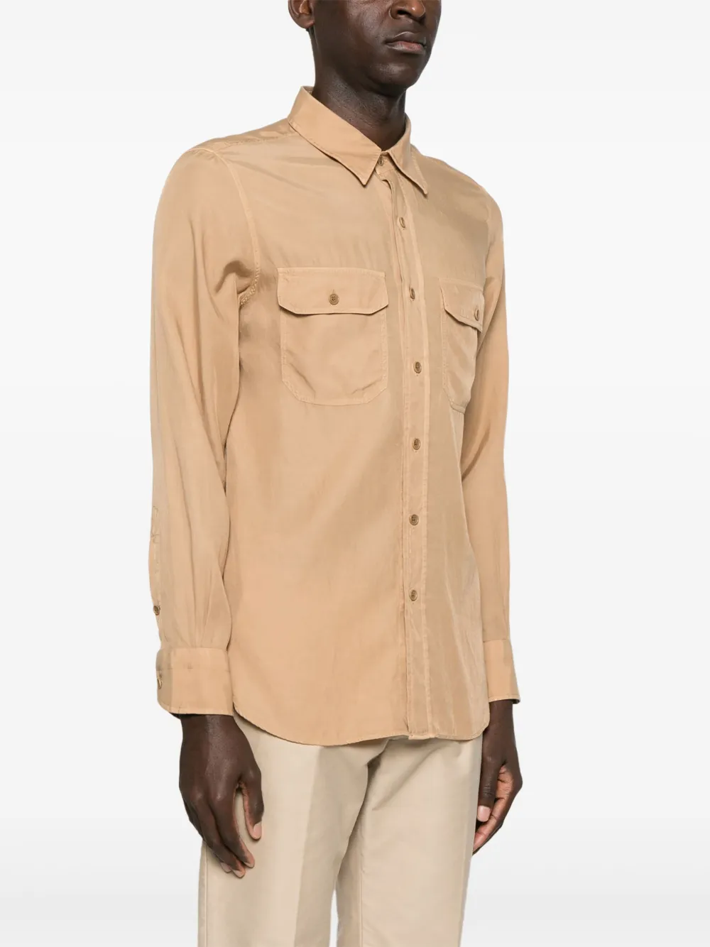 TOM FORD Twill overhemd Bruin