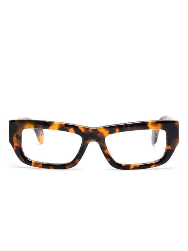 PALM ANGELS スクエアフレームメガネ 【関税込】 Palm Angels Eyewear スクエア眼鏡フレーム | ブラウン