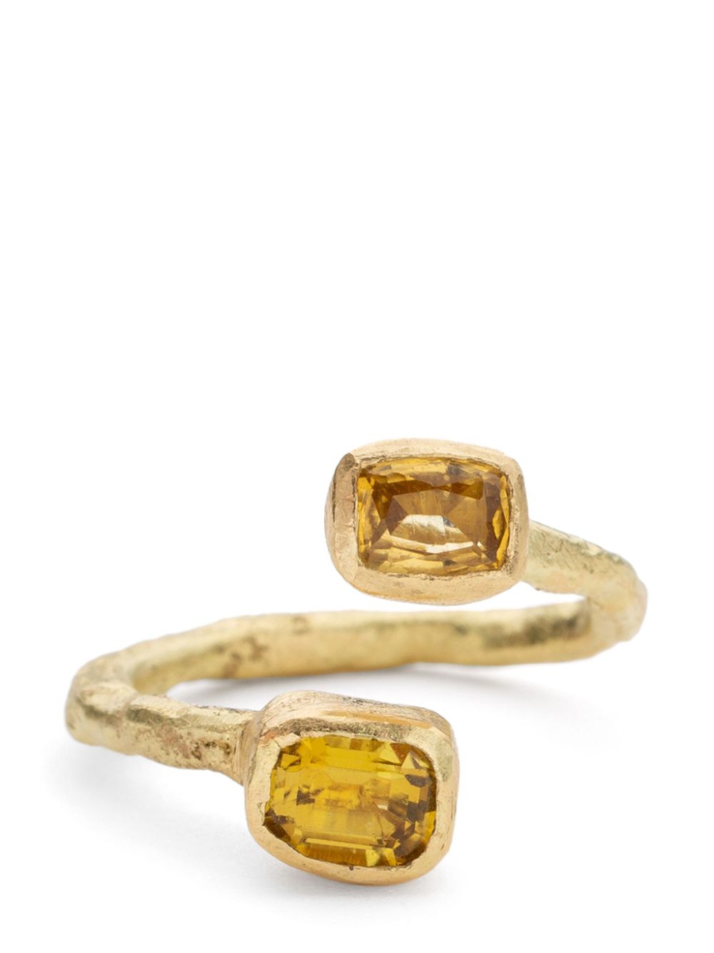 18K yellow gold Double citrine ring