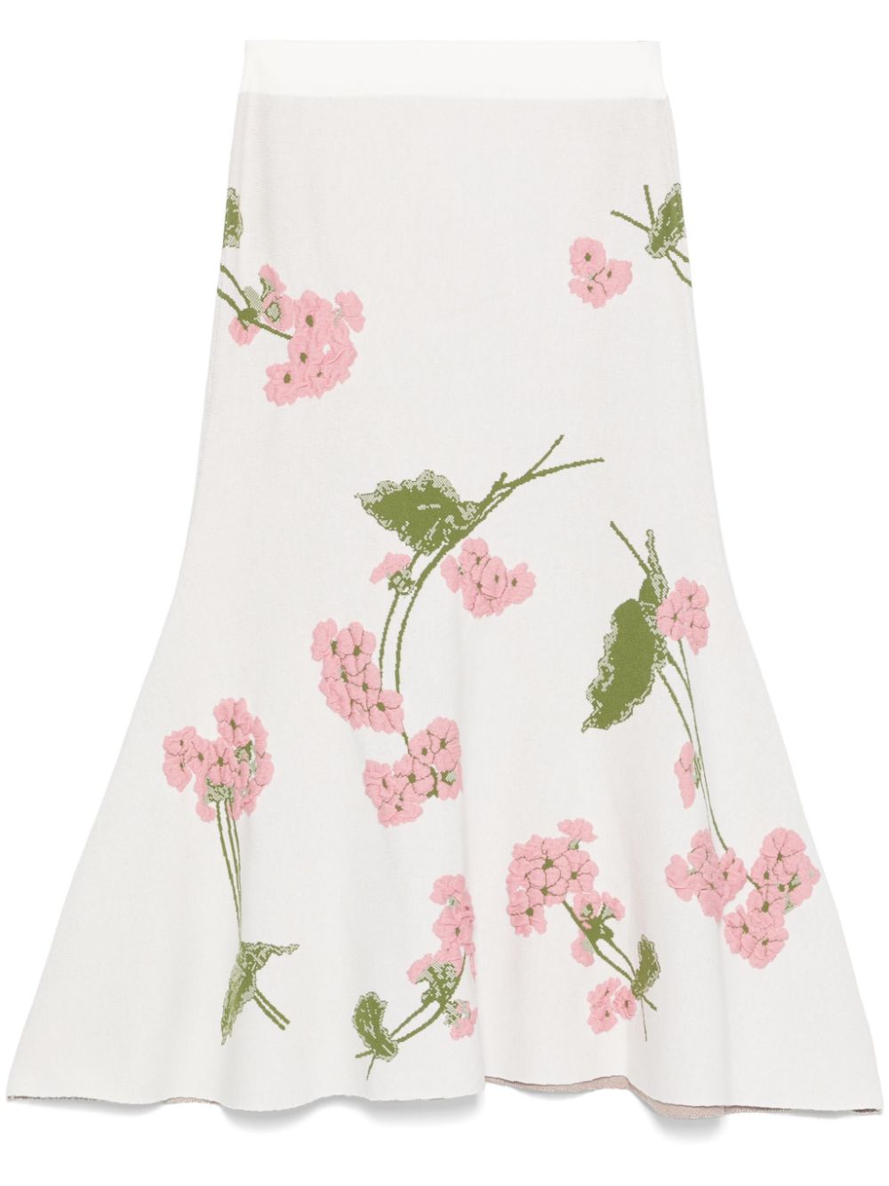 ERDEM floral-jacquard midi skirt - White