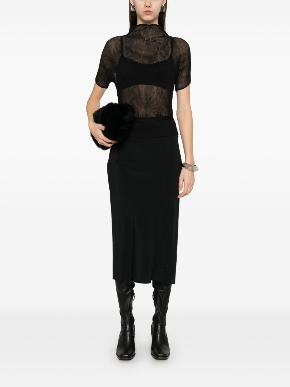 Rick Owens Knee Bias midi-rok - Zwart