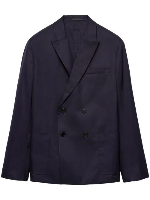 Blazer en coton à boutonnière croisée - Prada - Modalova