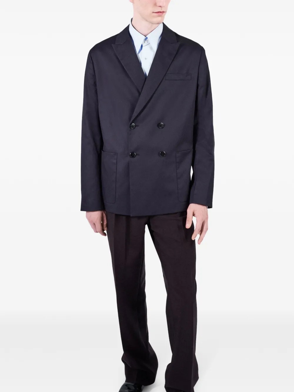 Prada Blazer met dubbele rij knopen Blauw