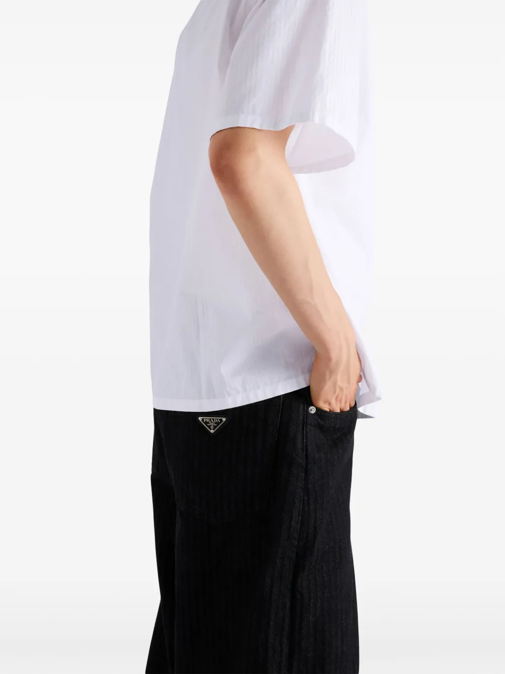 Prada Bowlingshirt met logopatch Wit