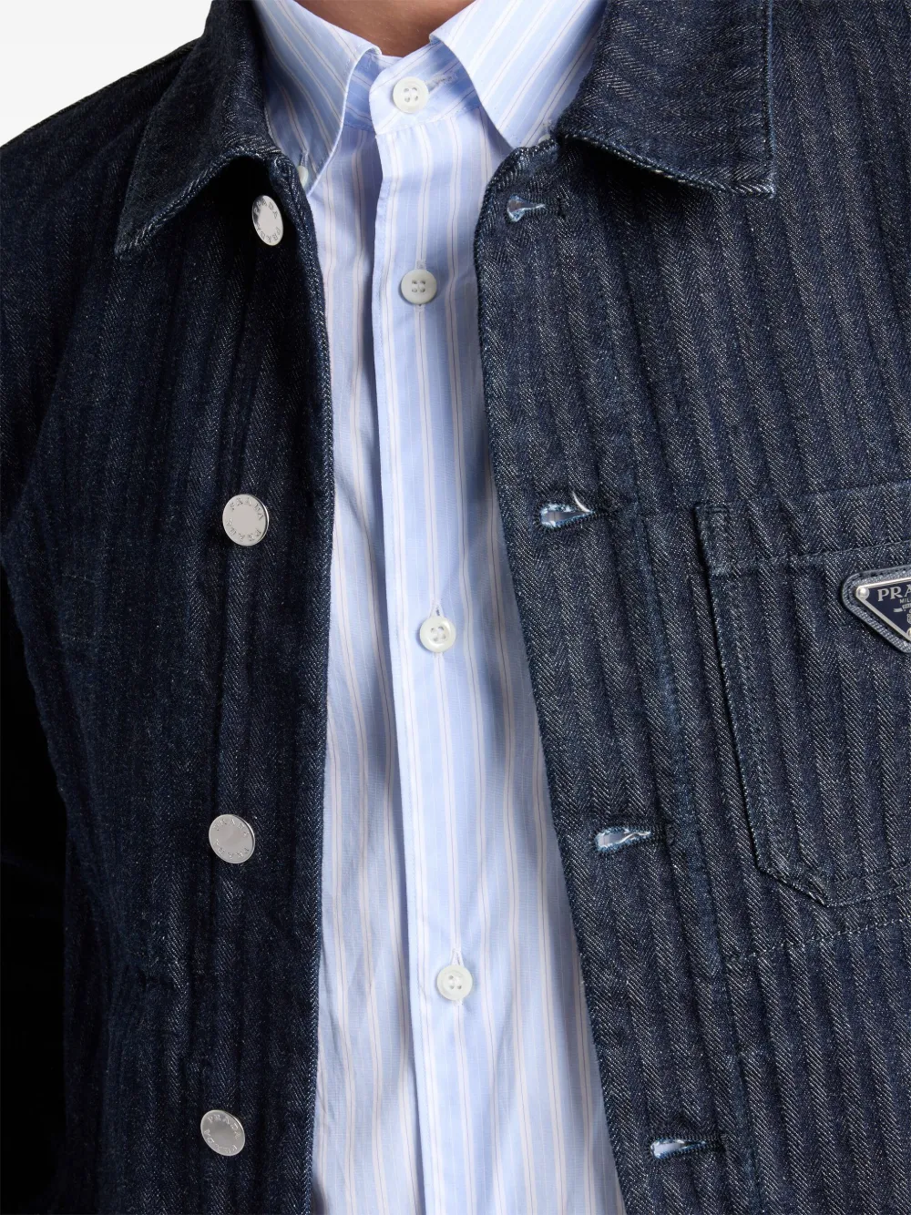 Prada Gestreept katoenen overhemd Blauw