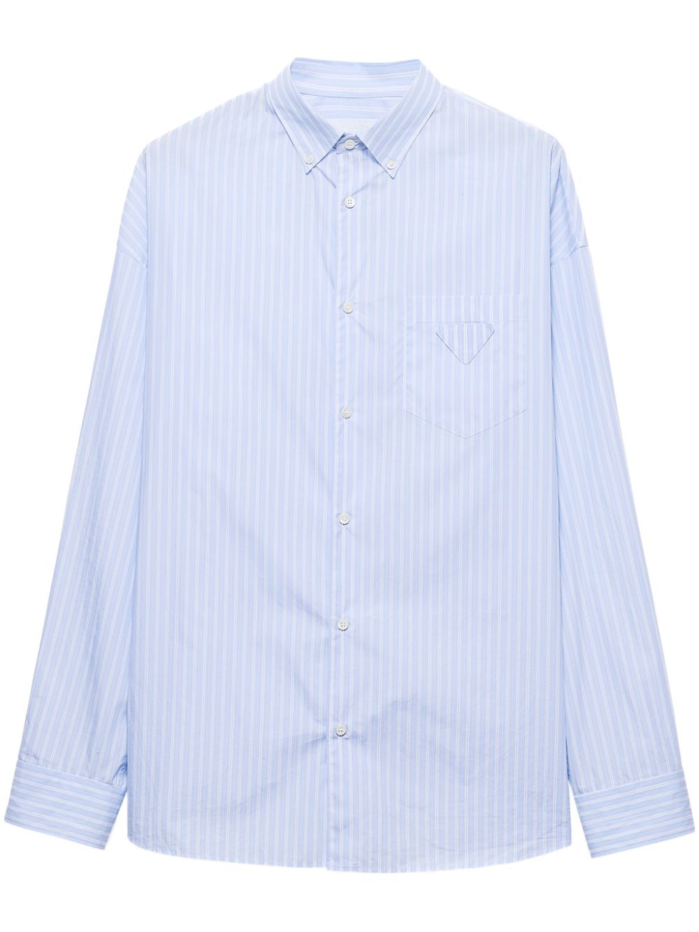 Prada striped cotton shirt Blauw