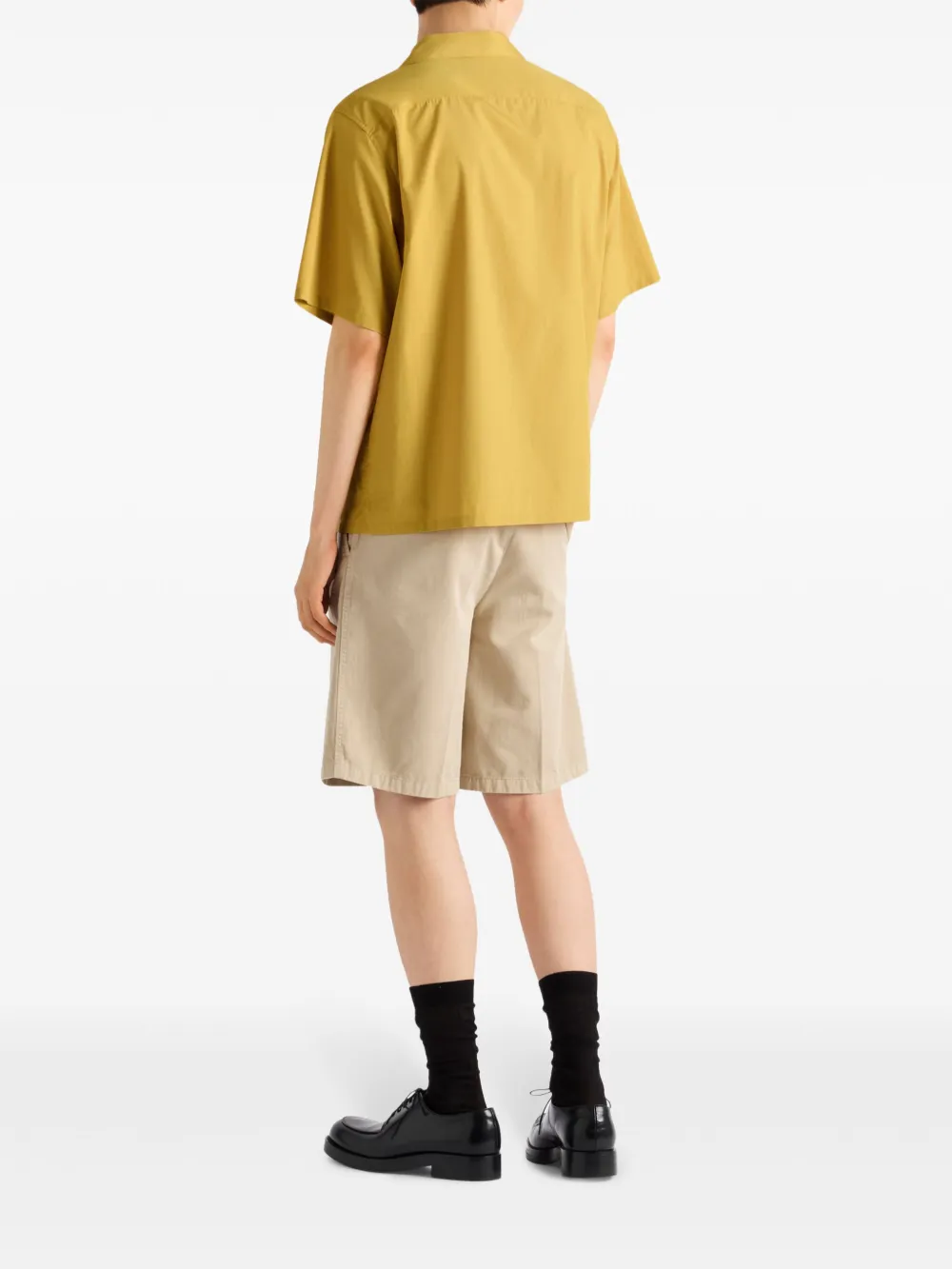 Prada Bowlingshirt met logopatch Geel