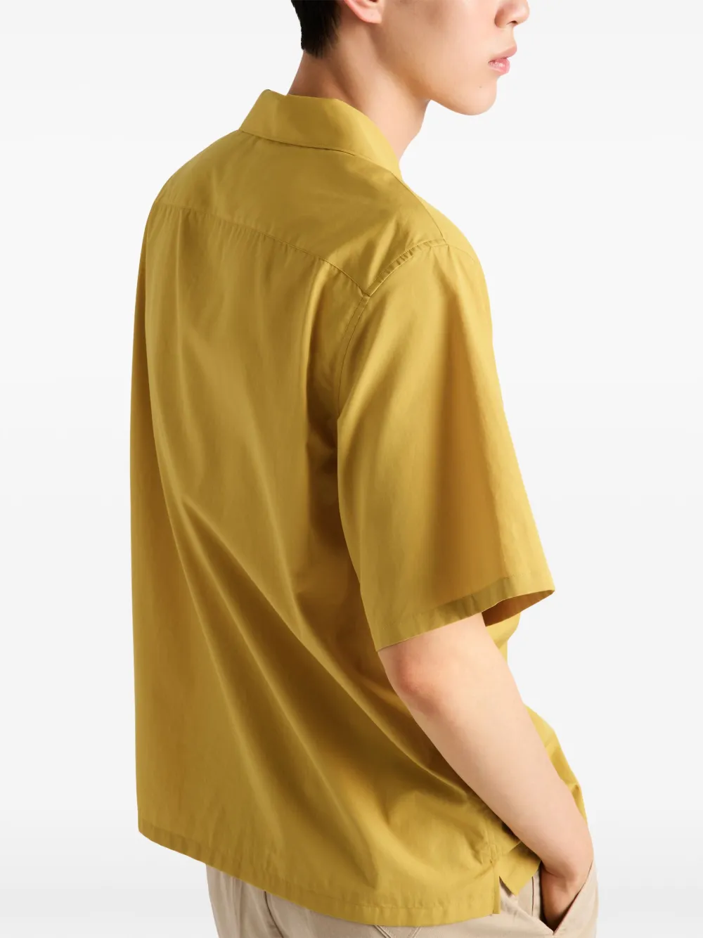 Prada Bowlingshirt met logopatch Geel