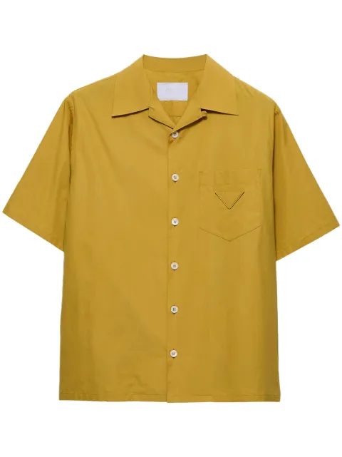 Prada logo-patch bowling shirt