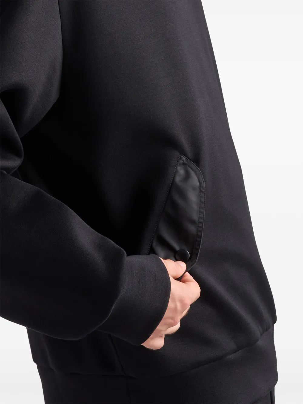 PRADA新作【UJL30A_11OQ_F0806 CREWNECK COTTON HODDIE】 Black/black Technical Cotton Sweatshirt | PRADA