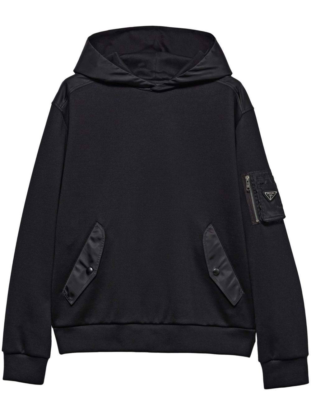 Prada cotton hoodie Zwart