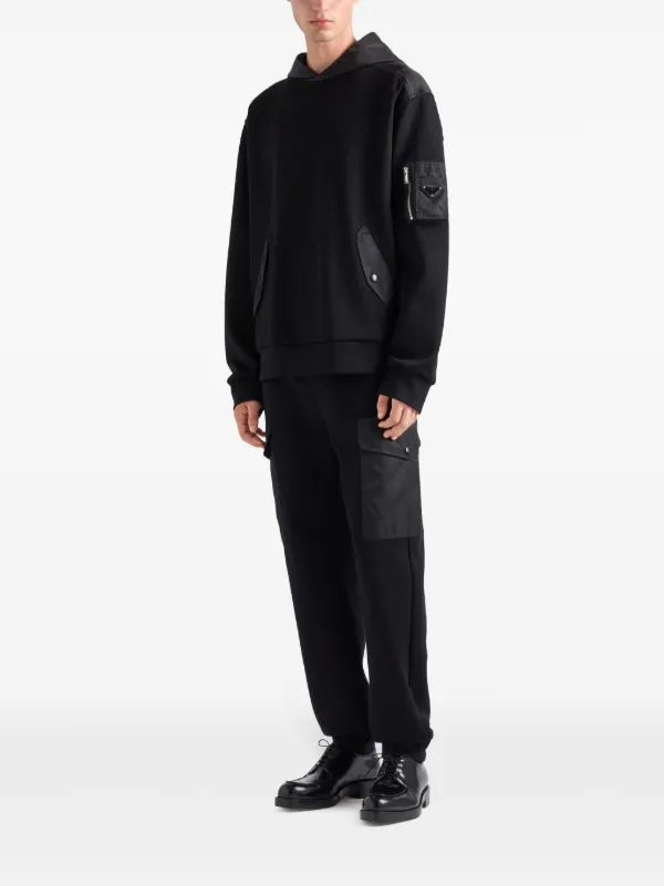 パーカー・フーディ PRADA Black cotton blend sweatshirt (UJL84ASWMO11OQ F0002) Prada Cotton Hoodie | Black | FARFETCH