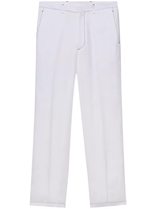 Prada pantalon en lin - Blanc - Prada - Modalova