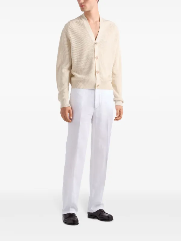 Prada Linen Pants | White | FARFETCH