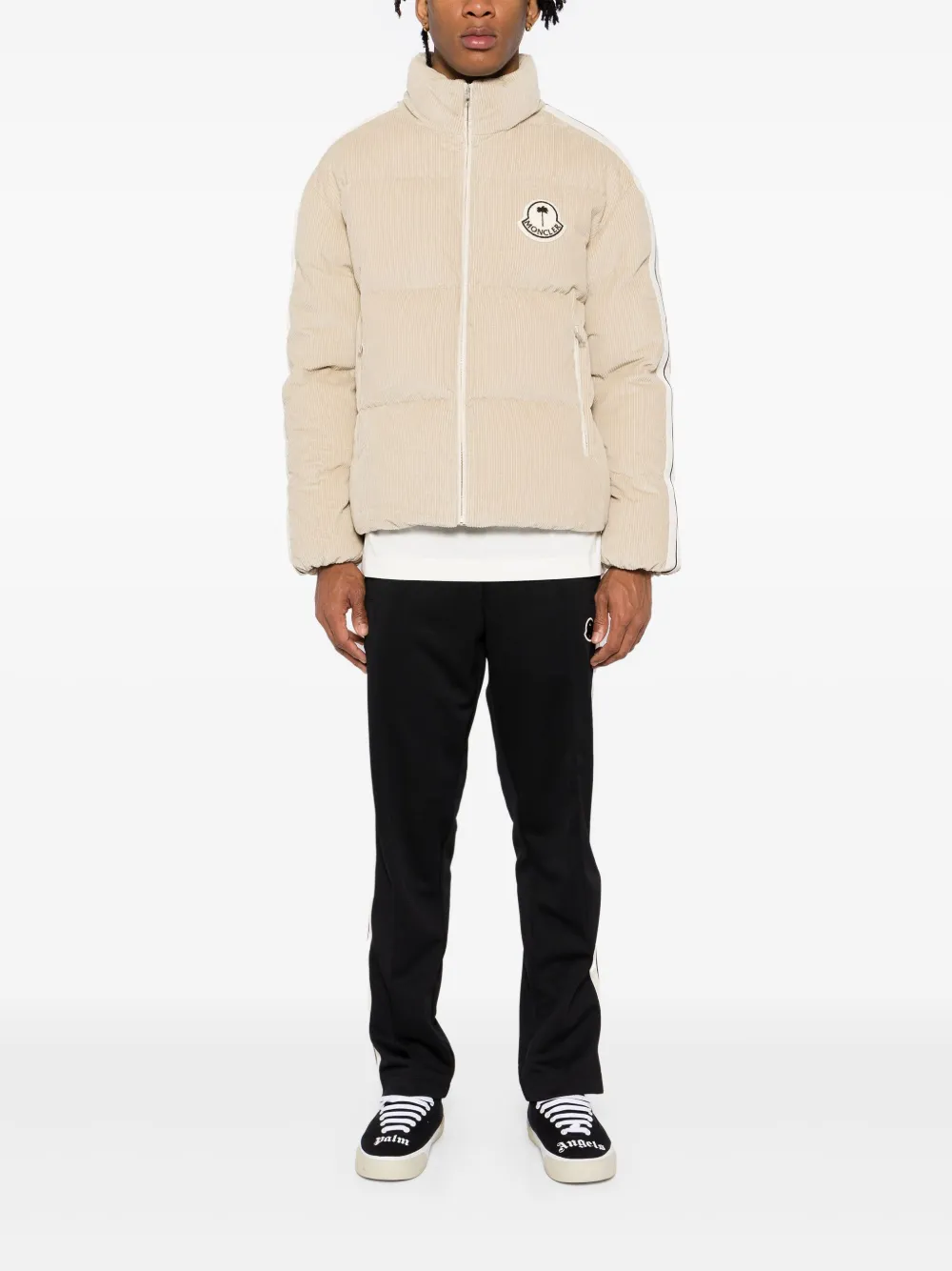 Palm Angels x Moncler Gewatteerd jack - Beige