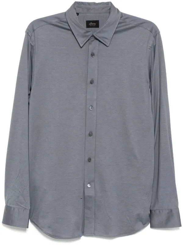 Brioni Classic Collar Shirt in Blue