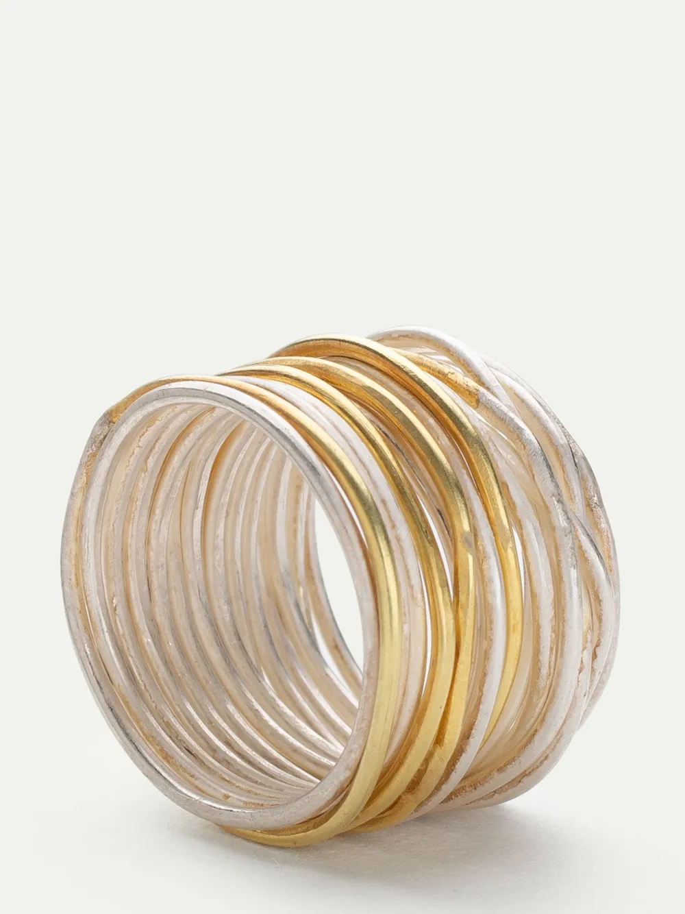 DISA ALLSOPP 18K yellow gold and silver Spaghetti ring - Goud