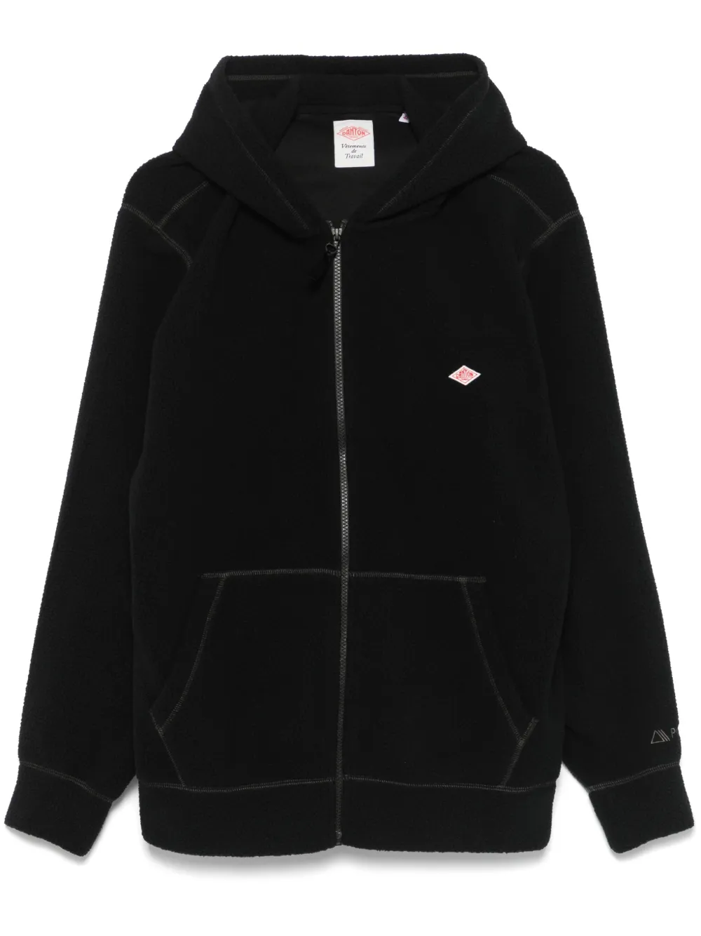 Danton logo-patch hoodie | Black | Image 1