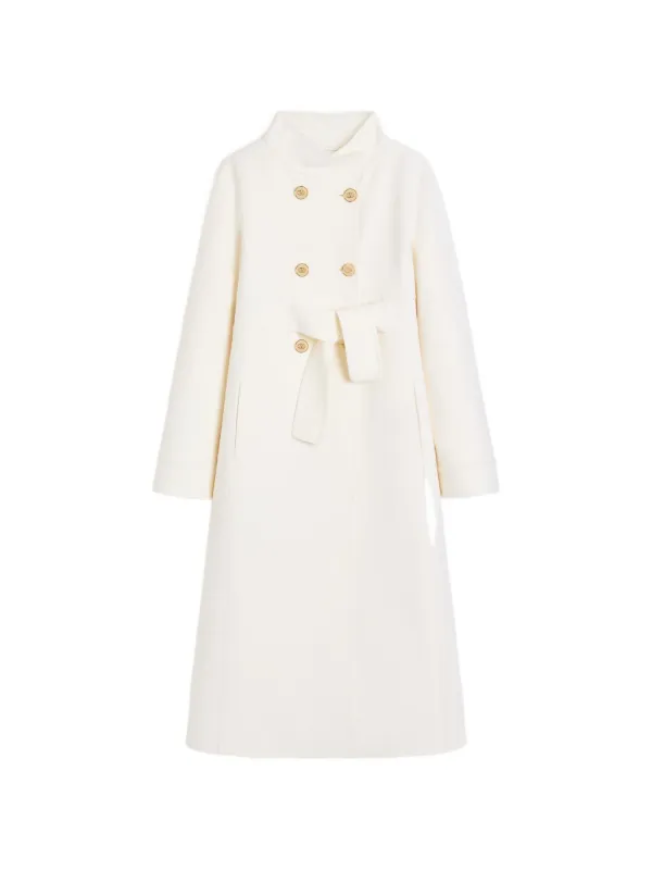 Valentino Garavani コンパクト ドラップ コート | ホワイト | FARFETCH JP
