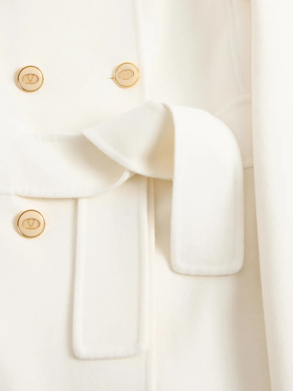 【タグ付き美品】VALENTINO ダブルケープコート 白 コンパクトドラップ VALENTINO（ヴァレンティノ） 19AW Draped Collar Cape ウールカシミヤ