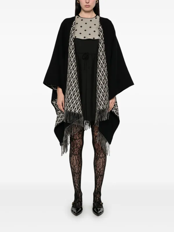 【送料&関税込】Valentino Iconographe Toile Poncho Valentino Garavani Toile Iconographe Poncho | Black | FARFETCH
