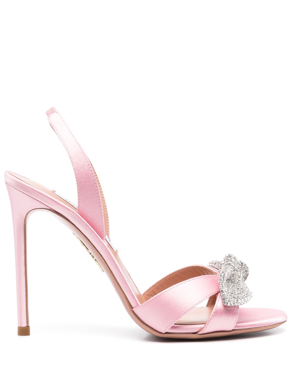 Aquazzura 105mm Very Bow Tie Crystal sandals Pink