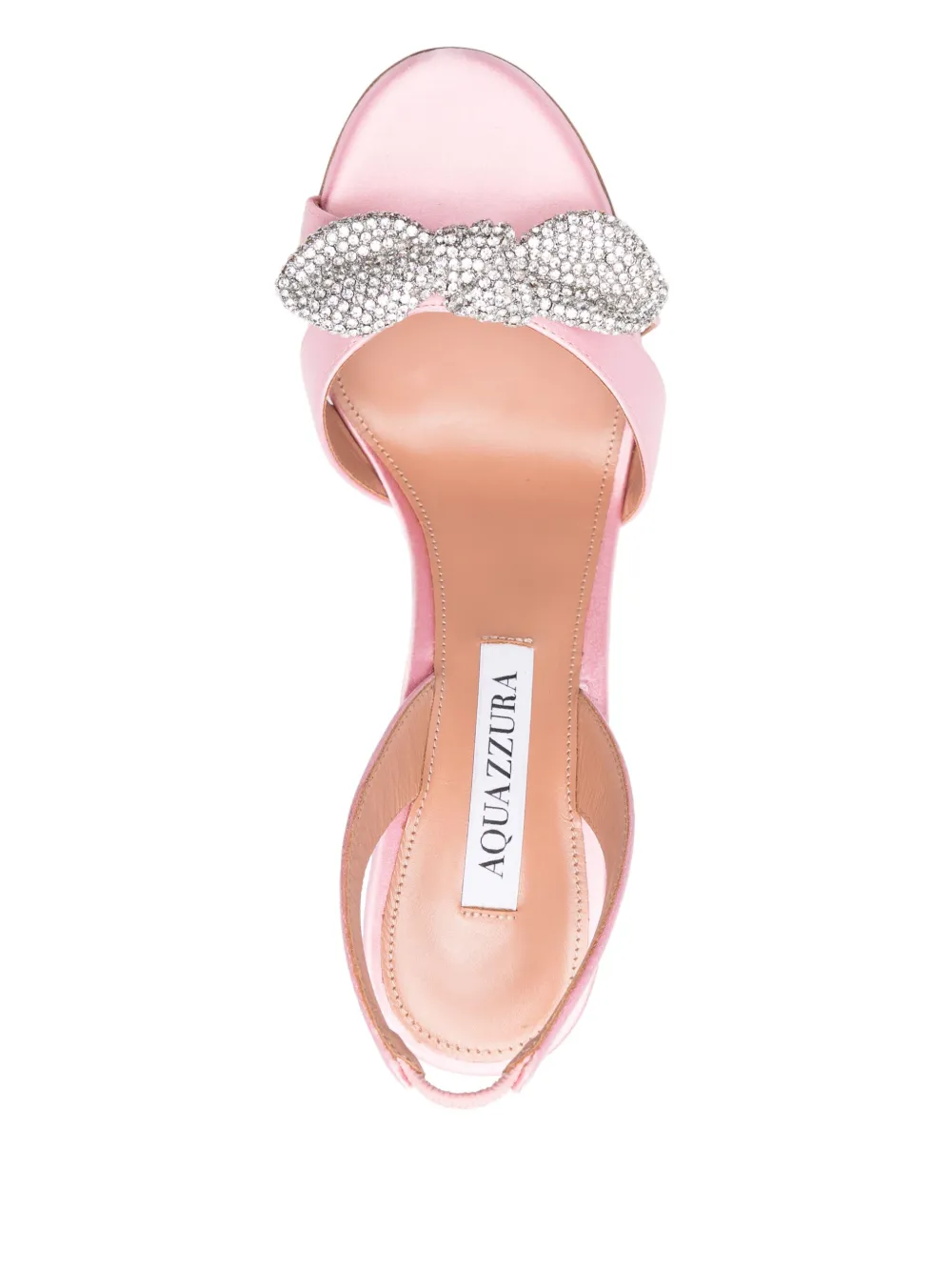 Aquazzura 105mm Very Bow Tie Crystal sandals Pink