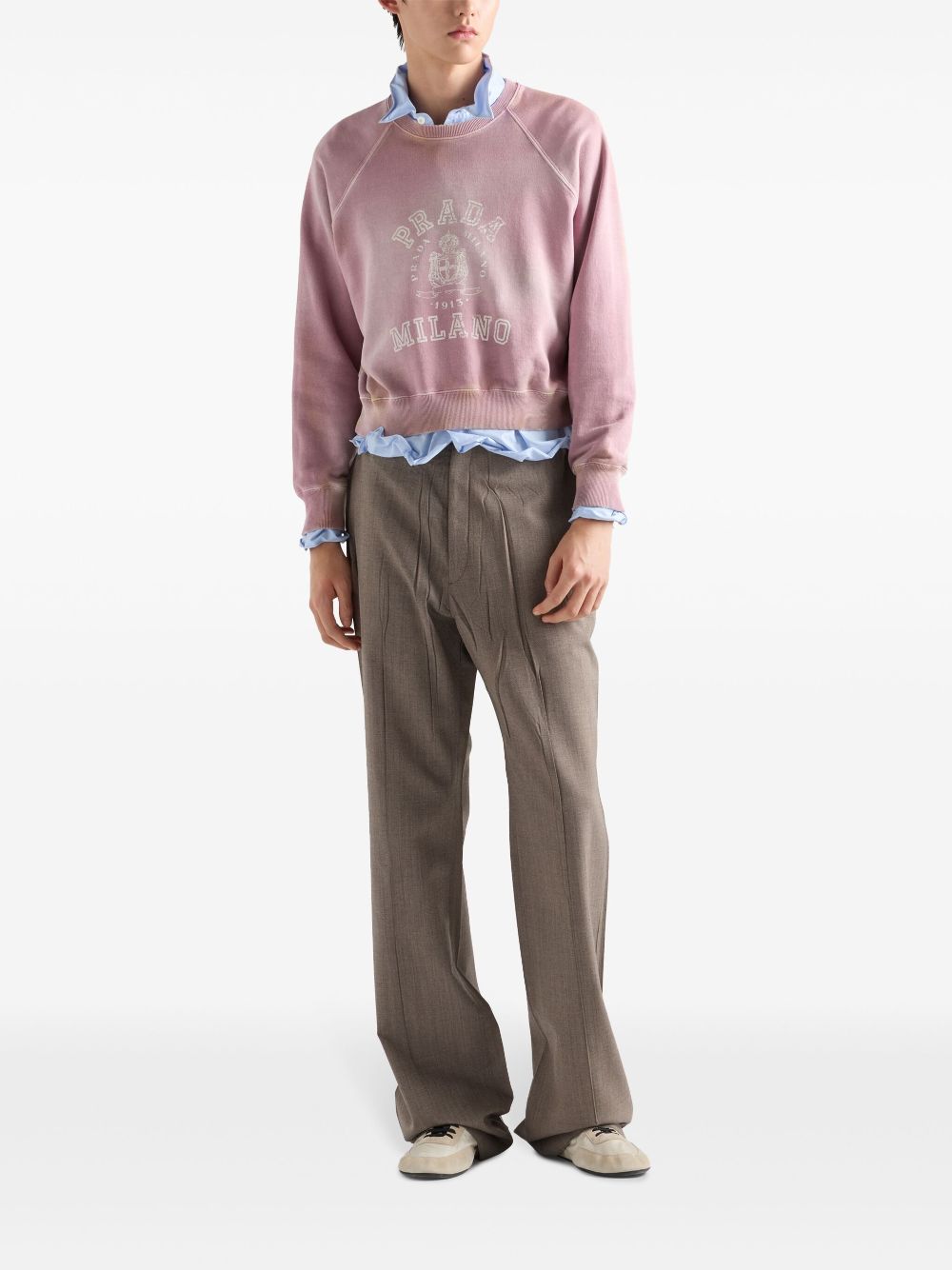 Prada Sweater met logoprint - Roze