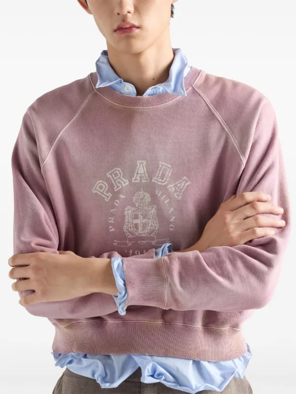 Prada logo-print Sweatshirt | Pink | FARFETCH Prada logo-print Sweatshirt | Pink | FARFETCH