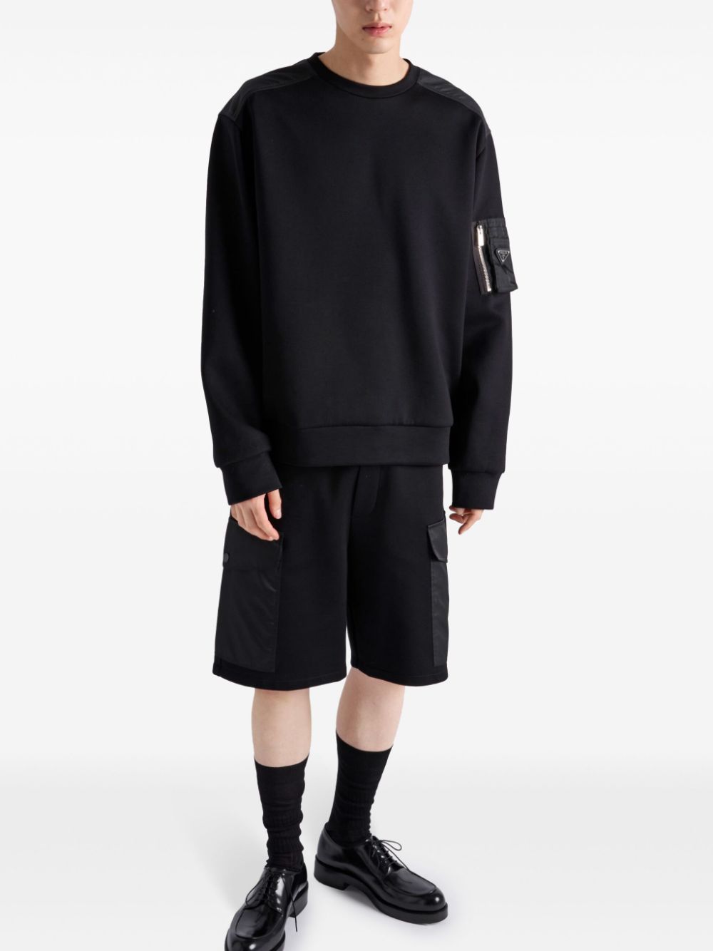 Prada panelled sweatshirt Zwart