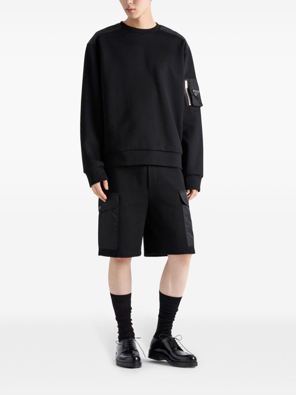 Prada panelled sweatshirt Zwart