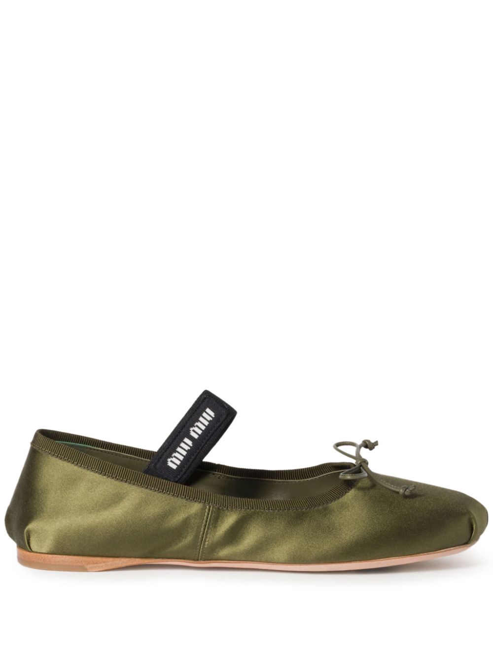 Miu satin ballerina shoes Green