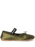 Miu Miu satin ballerina shoes - Green