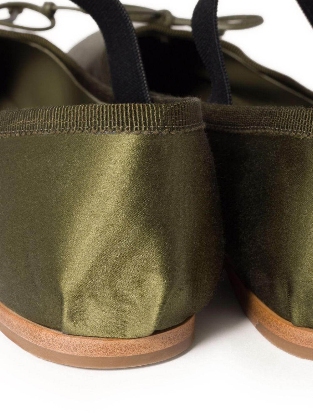 Miu satin ballerina shoes Green