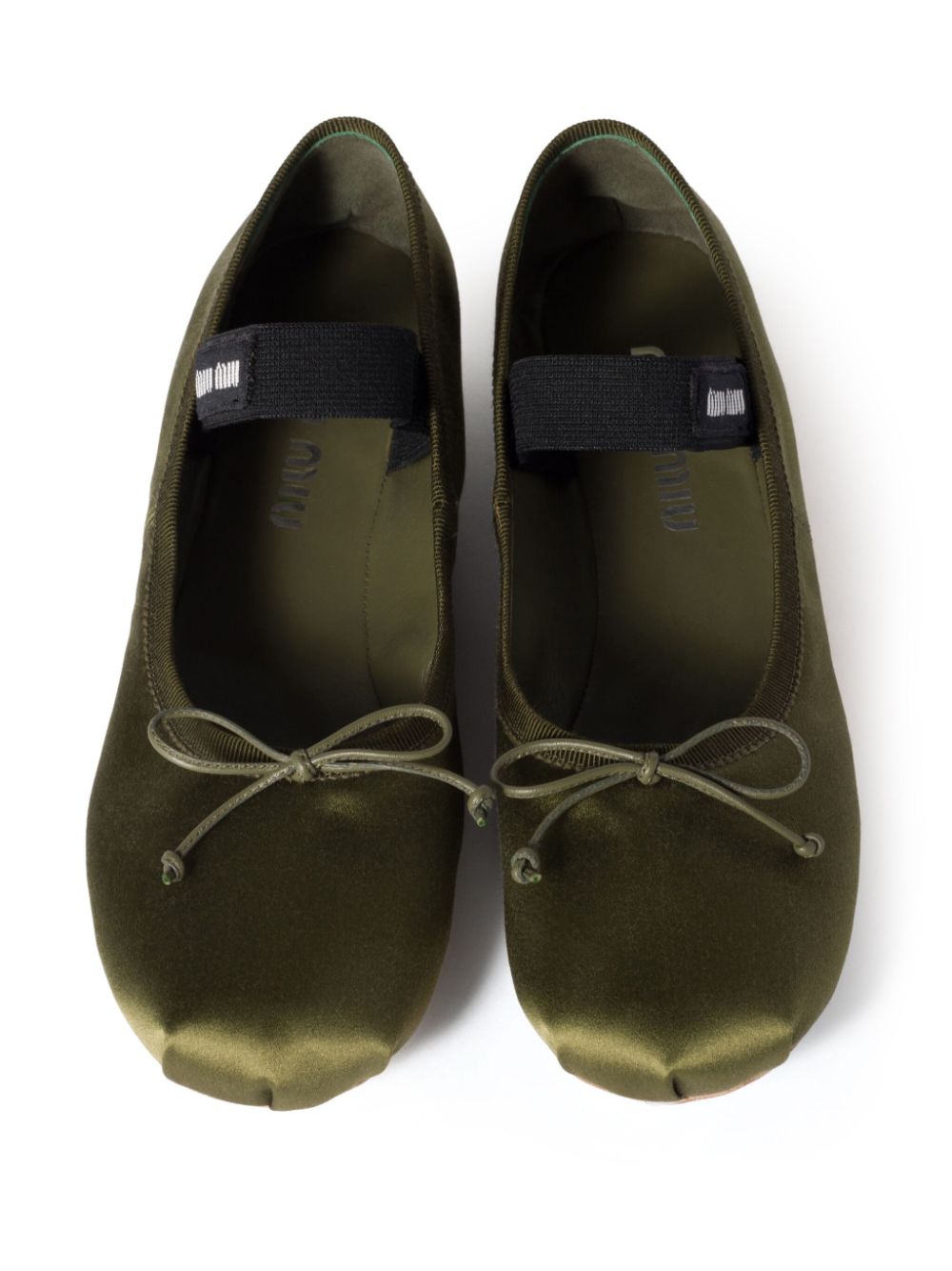 Miu satin ballerina shoes Green