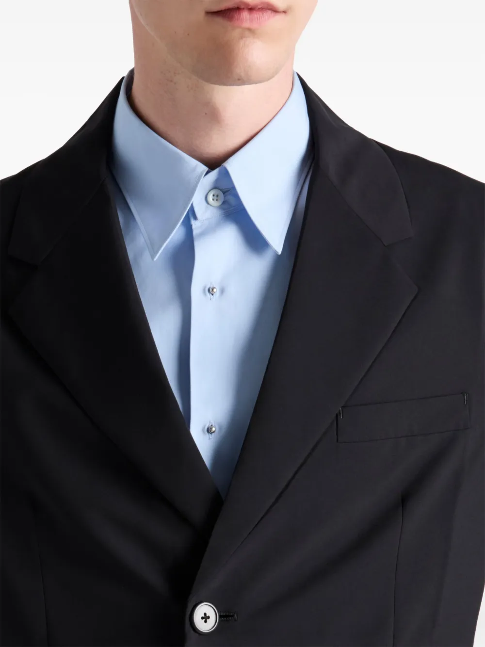 Prada Blazer met enkele rij knopen Zwart