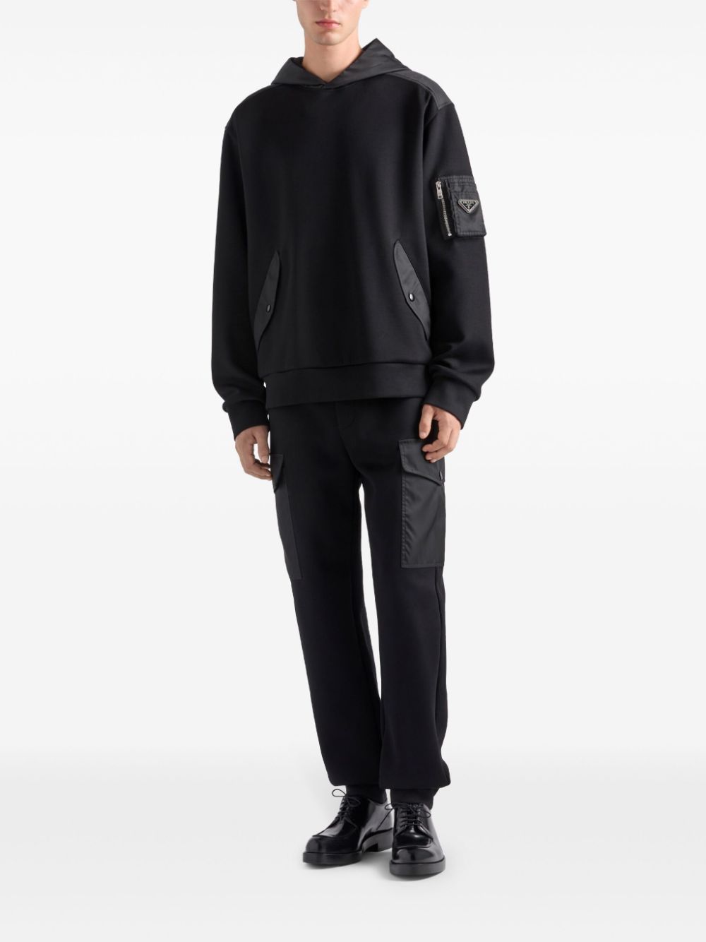 Prada Re-Nylon-detail cotton track pants - Zwart