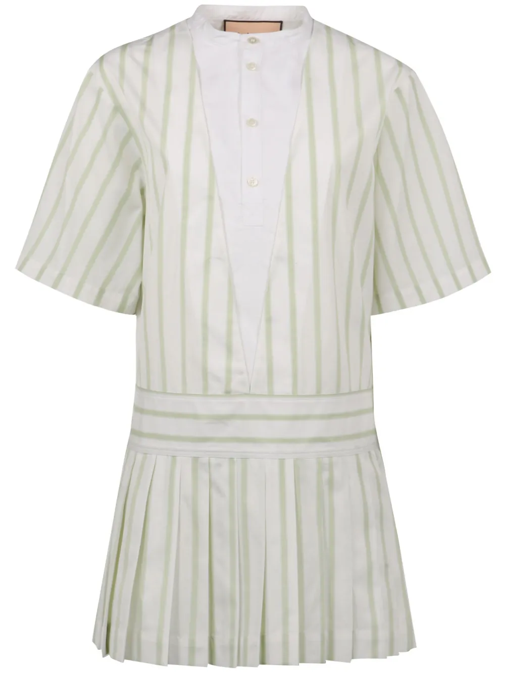 Plan C Gestreepte mini-jurk Wit